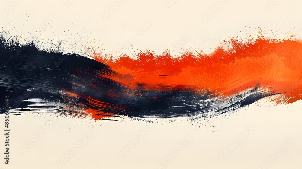 Abstract Art with Orange and Blue Paint Strokes Abstract Art with Orange and Blue Paint Strokes