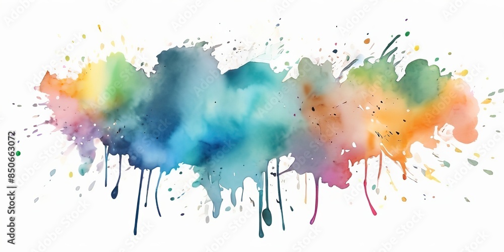 Obraz premium watercolor splash on white background. Vector watercolor texture. Ink paint brush stain. Watercolor pastel splash.