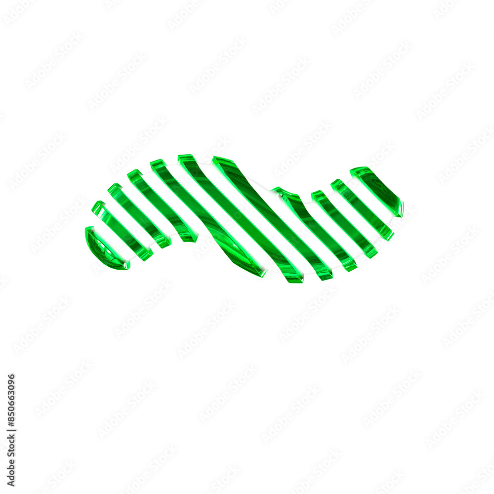 White symbol with green diagonal ultra thin straps White symbol with green diagonal ultra thin straps
