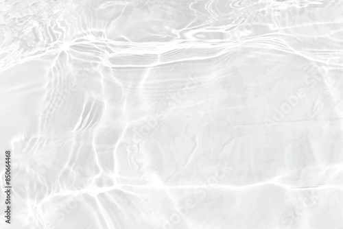 White water with ripples on the surface. Defocus blurred transparent white colored clear calm water surface texture with splashes and bubbles. Water waves with shining pattern texture background.