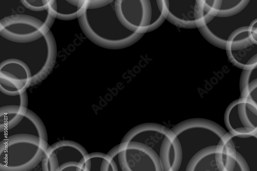 黒背景に白い光の輝きがあるフレームイラスト