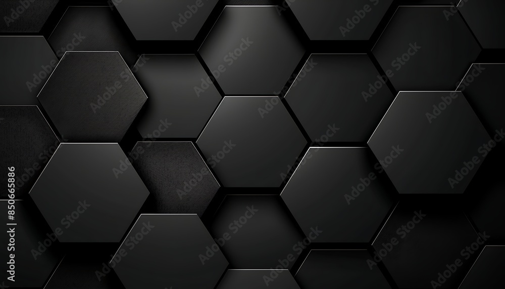 Black hexagons with lights background Black hexagons with lights background