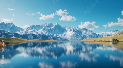 lake and mountains