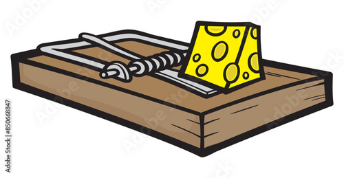 cartoon vector mouse trap