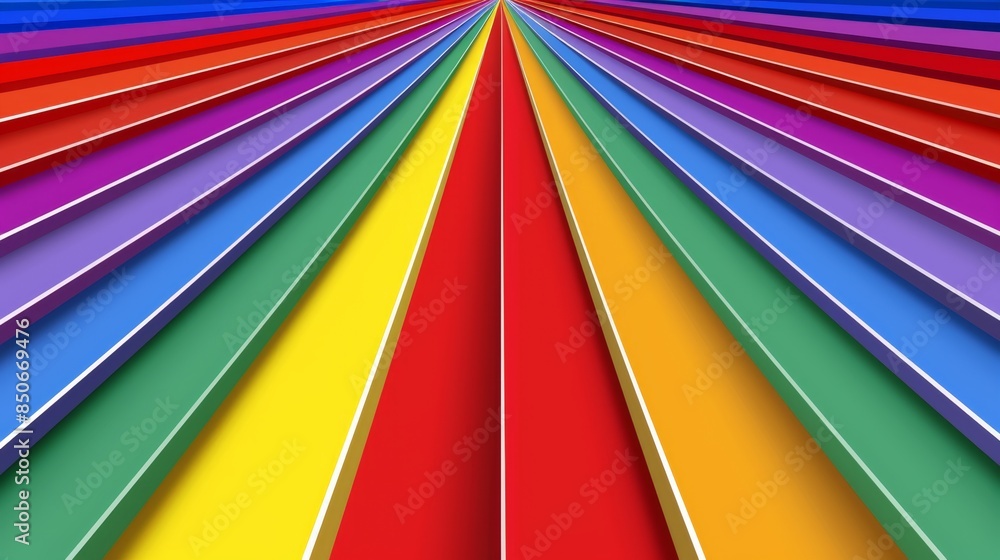 Many different color lines converge on the top center. Abstract colorful backdrop. Many different color lines converge on the top center. Abstract colorful backdrop.