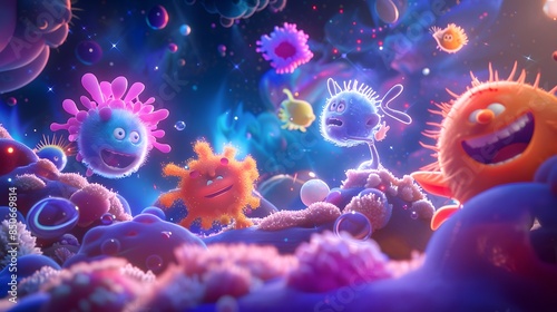 Cartoon-Style Space Travel, Fantasy Fairy Tale Concept