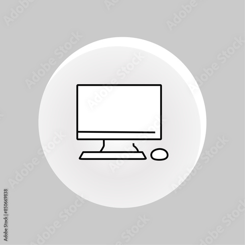 Icon Vector Monitor Color Whi...