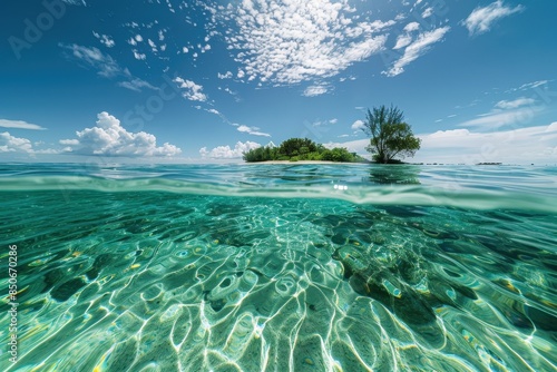 Tropical Paradise: Capturing Crystal Clear Waters with Nikon Z6 II and Golden Ratio Composition under Midday Sun photo