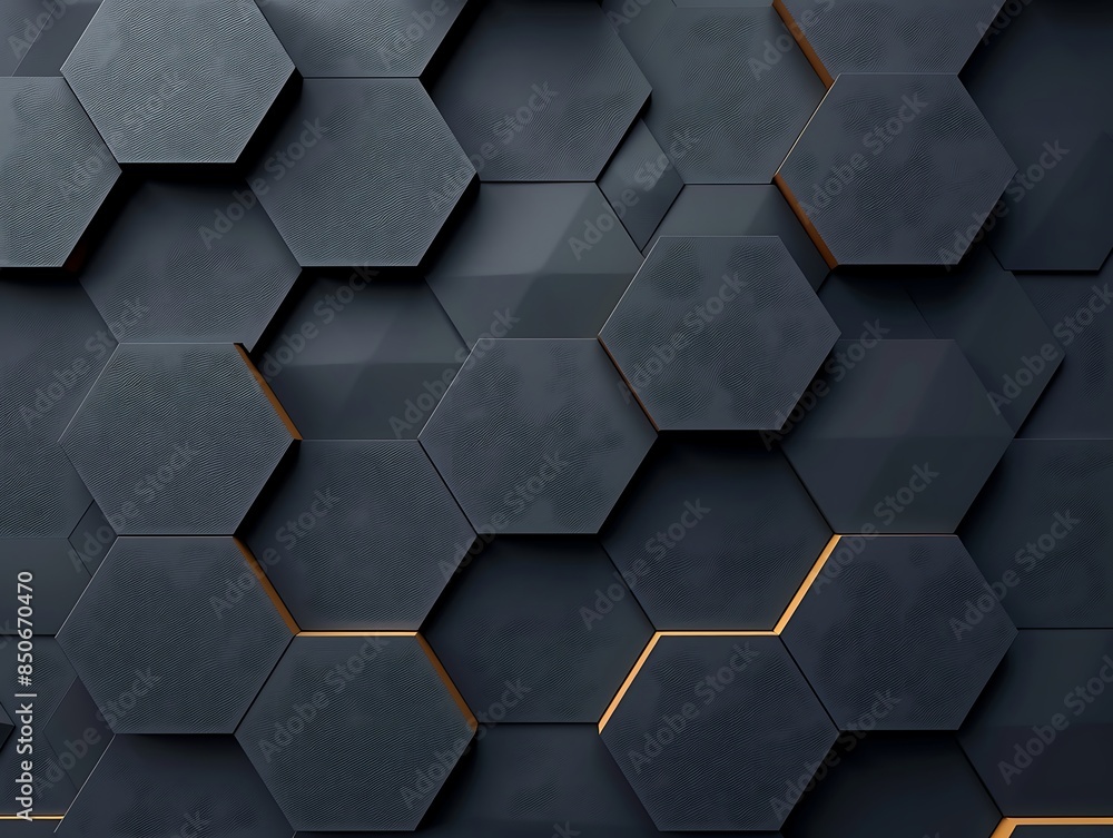Black hexagons with lights background Black hexagons with lights background