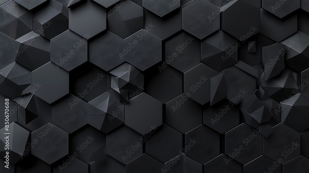 Black hexagons with lights background Black hexagons with lights background