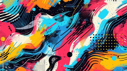Experience a burst of creativity with this original abstract pop art paint brush pattern background