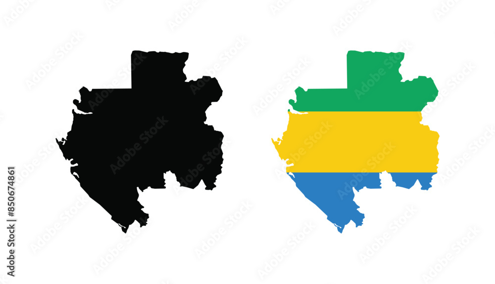 Vector Gabon Map. Map of Gabon with national Flag.
Vector Gabon Map. Map of Gabon with national Flag.