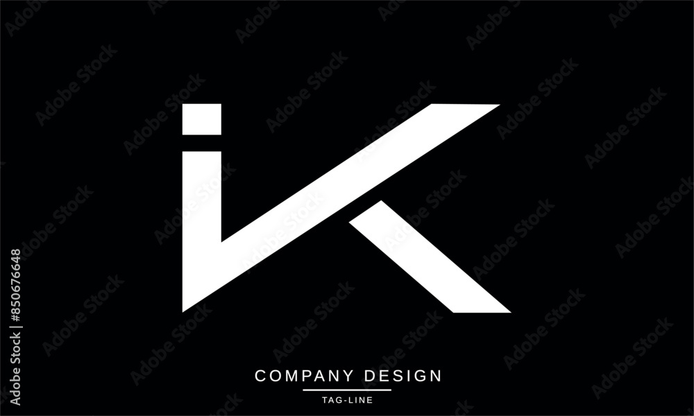 IK, KI Abstract Letters Logo Monogram Design Font Vector Initials IK, KI Abstract Letters Logo Monogram Design Font Vector Initials