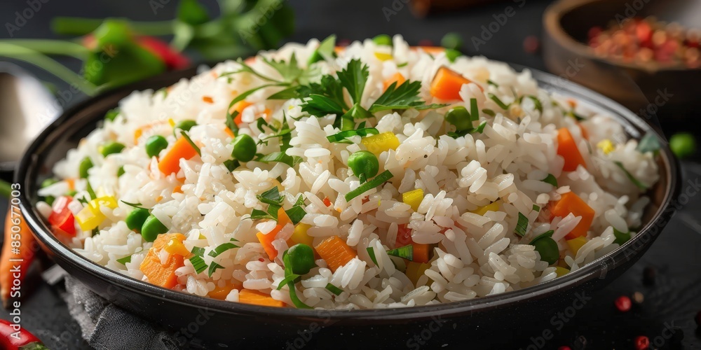 Close-up of a Bowl of Delicious Fried Rice Close-up of a Bowl of Delicious Fried Rice