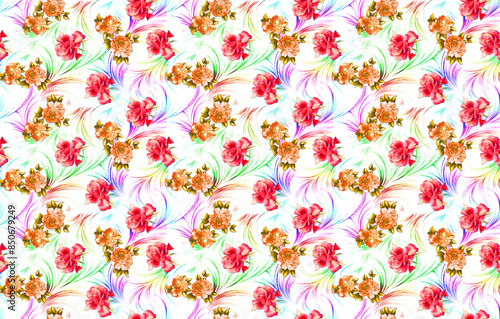all over flower. pateen.Flower all over. all over design. digital print design. Flower design. © Yogesh