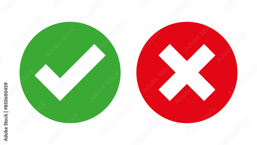 Obraz premium tick and cross button