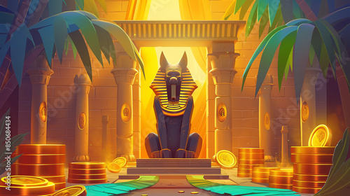 The Ancient Egyptian background isolation for game background, Illustration