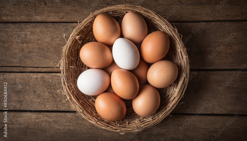 Farm-Fresh Eggs in a Rustic Setting Farm-Fresh Eggs in a Rustic Setting