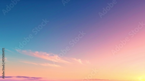 Background of a clear sky at sunrise with a gradient of warm colors