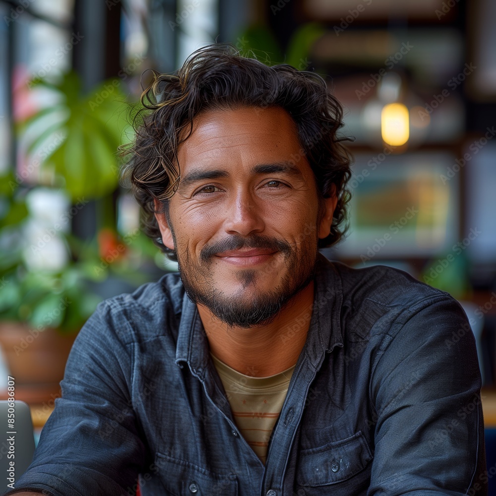 Smiling Office Worker from Brazil in a Cozy Office Smiling Office Worker from Brazil in a Cozy Office