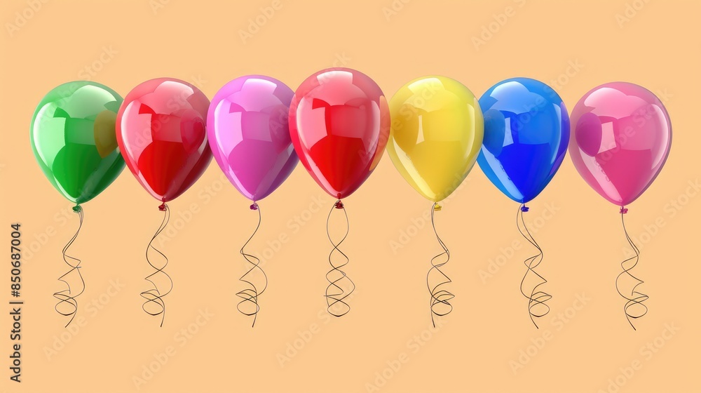 Birthday balloons flat design front view festive theme water color Triadic Color Scheme. Birthday balloons flat design front view festive theme water color Triadic Color Scheme.