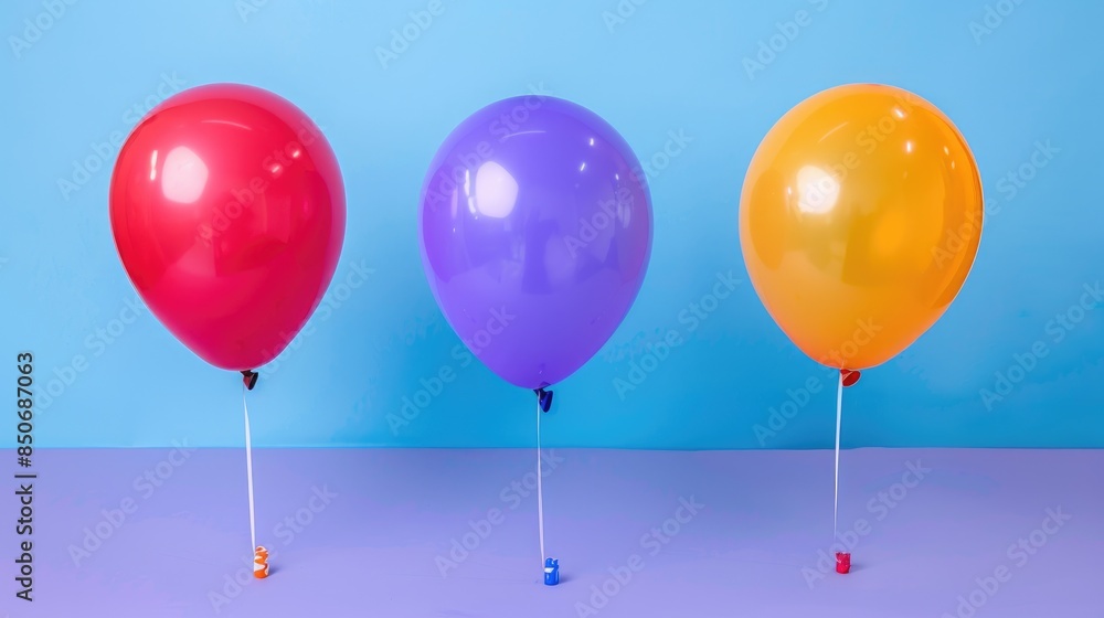 Birthday balloons flat design front view festive theme water color Triadic Color Scheme. Birthday balloons flat design front view festive theme water color Triadic Color Scheme.