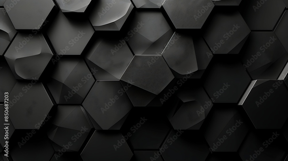 Black hexagons with lights background Black hexagons with lights background