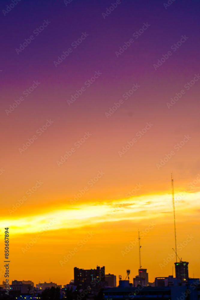 Abstract blurred silhouette sunset colorful sky cloud Abstract blurred silhouette sunset colorful sky cloud
