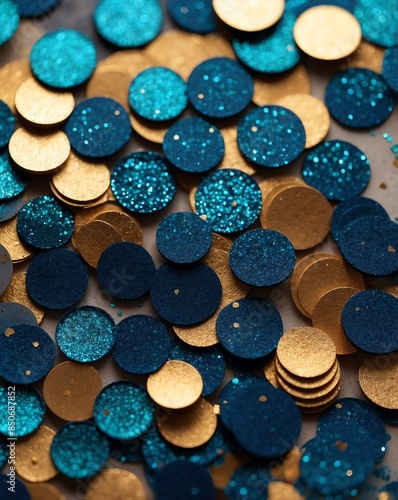 Wallpaper Mural blue glitter and confetti background with bokeh Torontodigital.ca