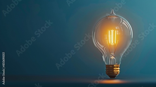 A glowing lightbulb on a dark blue background
