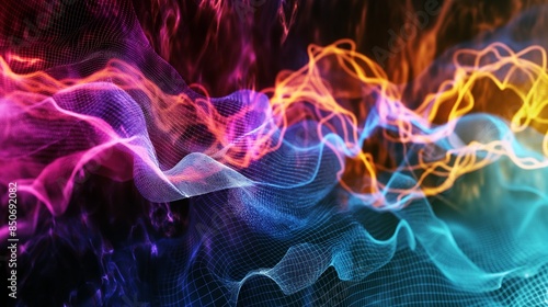 Abstract background illustrating Music. Staves turned into abstract waves symbolizing sound © acnaleksy