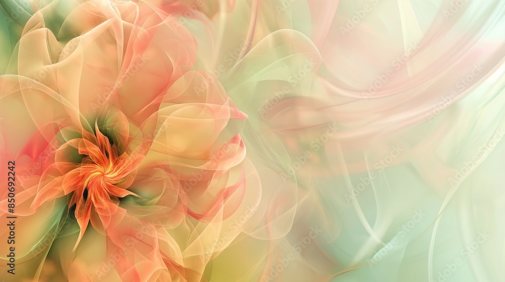 Obraz premium Calm abstract backgrounds with elements of floral and natural motifs