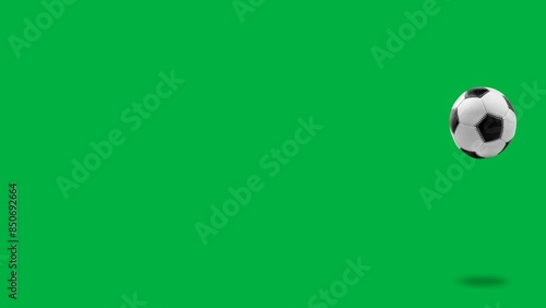 Soccer Ball Bouncing and Rolling Sideways: Transparent Alpha Channel Stock Video Footage