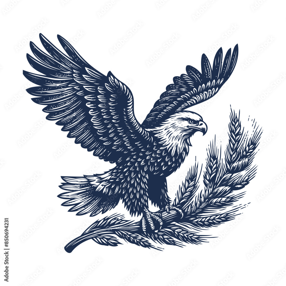 Fototapeta premium Eagle Vector, eagle silhouette, eagle Vector drawing