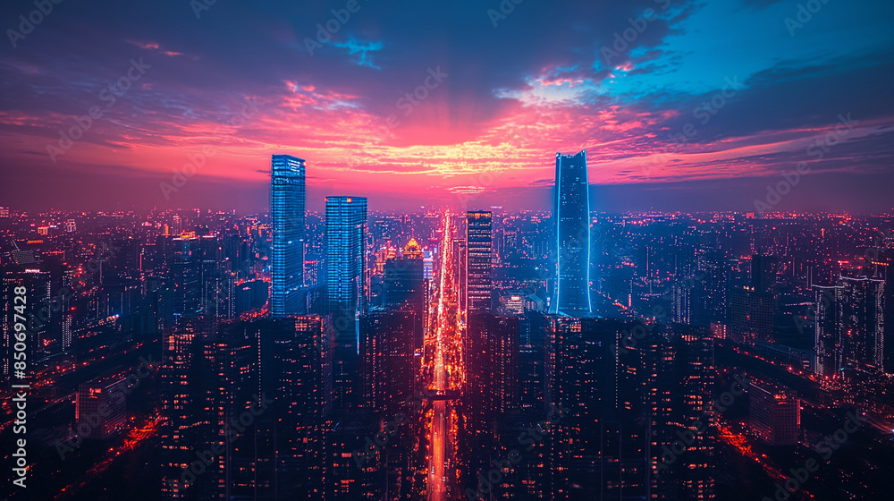 Aerial View of City Network of Beijing Skyline. Aerial View of City Network of Beijing Skyline.