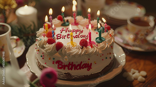 birthday cake with candles