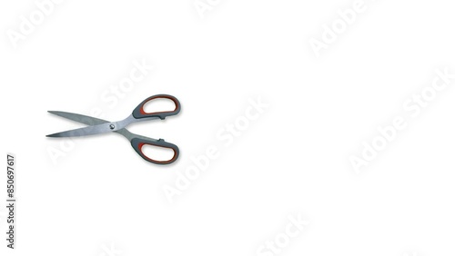 Animated Scissor Cutting And Moving. Isolated, Alpha Channel, Transparent Background, 4k Resolution Loop Animation
