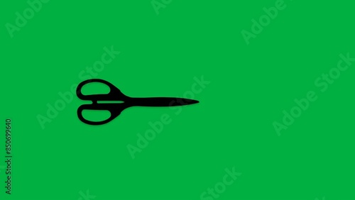 Animated Silhouette Of Scissor Stock Video Footage