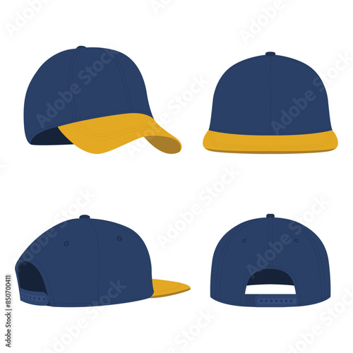 Set of men hat template illustration