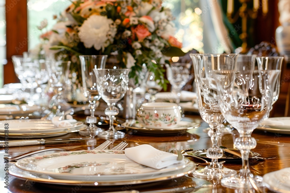 Elegant gedeckter Tisch für festliche Anlässe Elegant gedeckter Tisch für festliche Anlässe