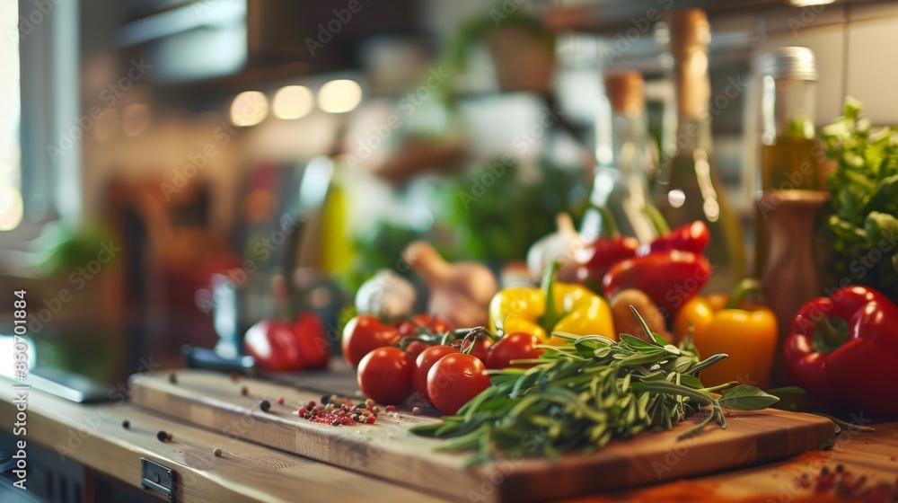 Fresh Ingredients on Kitchen Counter for Recipe Preparation Fresh Ingredients on Kitchen Counter for Recipe Preparation