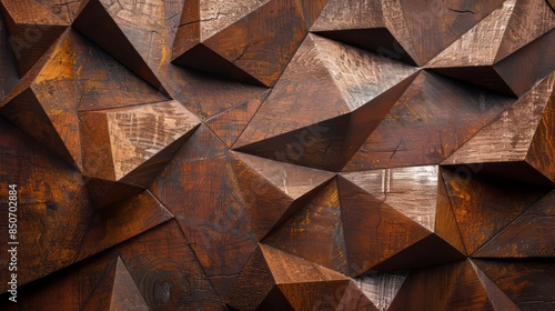 Wallpaper Mural Simple abstract wooden geometric shapes, modern brown wall design, stylish and raw Torontodigital.ca