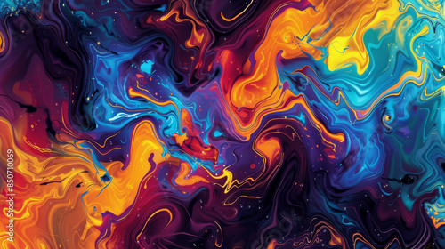 Abstract fluid art background different colors. Liquid marble. Acrylic painting on canvas with gradient and splash. Alcohol ink backdrop with waves pattern. Stone section.