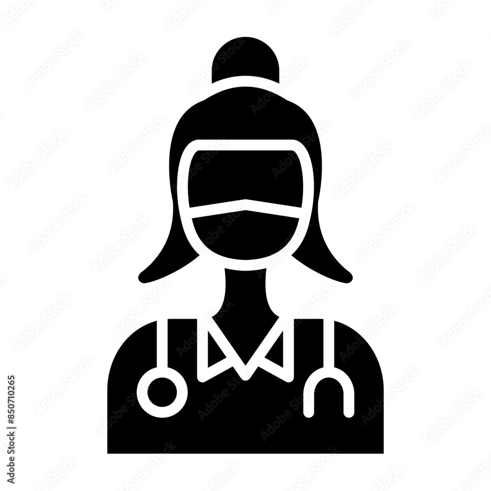 Female Doctor Glyph Icon Female Doctor Glyph Icon