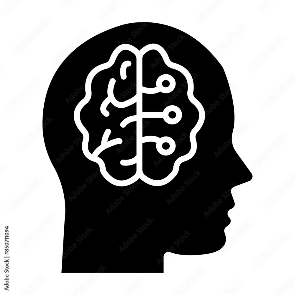 Artificial Consciousness Glyph Icon Artificial Consciousness Glyph Icon