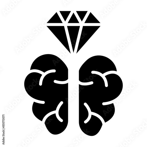 Принти на полотні Brilliant Brain Glyph Icon