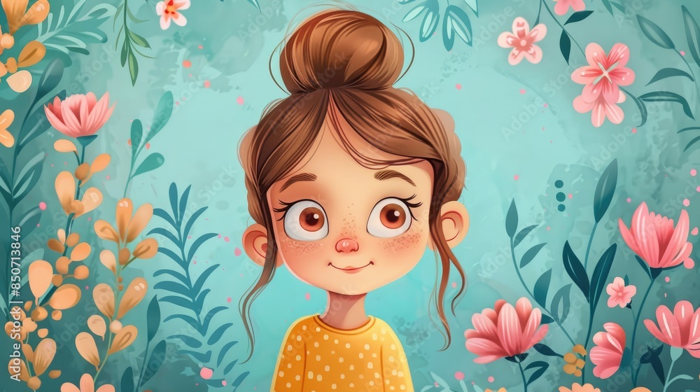 Adorable girl illustration available in EPS format for instant download Adorable girl illustration available in EPS format for instant download