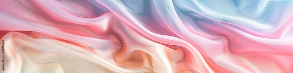Obraz premium A symphony of pastel hues flows across silky fabric