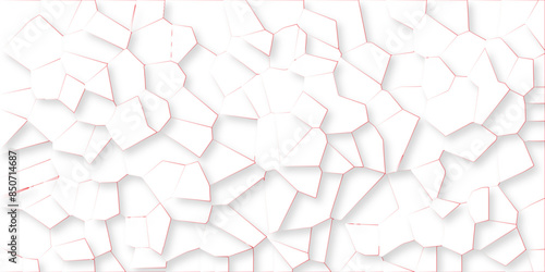 White quartz crystalized broken glass effect vector background. 3d papercut and multi-layer cutout geometric pattern on vector background. broken stained glass pink lines geometric pattern.