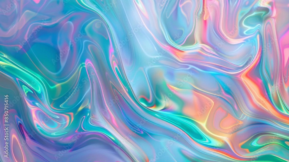 Obraz premium Opalescent abstract background with vibrant hues of blue, green, and pink, creating a mesmerizing gemstone effect